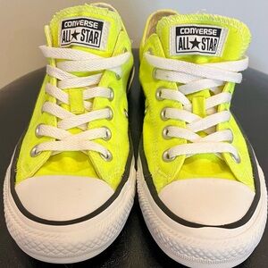 Converse All Star Chuck Taylor Neon Yellow Low-Top Sneakers Unisex Men 5 Women 7